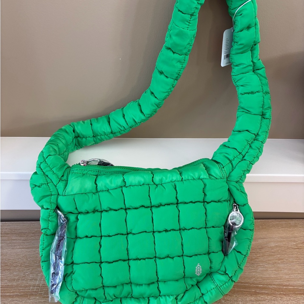 FP Movement by Free People Quilted Crossbody Bag in Bright Green - Picture 2 of 6